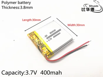 1 шт./лот 3,7 В 400 мАч 383030 Литий-полимерная Li-Po литий-ионная аккумуляторная батарея для Mp3 MP4 MP5 GPS PSP