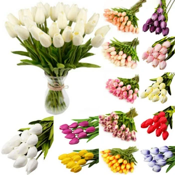 1 шт. Мини-тюльпан для домашнего моделирования Букета цветов для свадебного украшения Домашнее Свадебное украшение с искусственными цветами