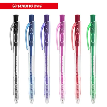 1 шт. Цветная шариковая ручка STABILO 308, ультратонкий наконечник 0,38 мм, кнопка для студенческого теста, выдвижная шариковая ручка, импортная офисная масляная ручка