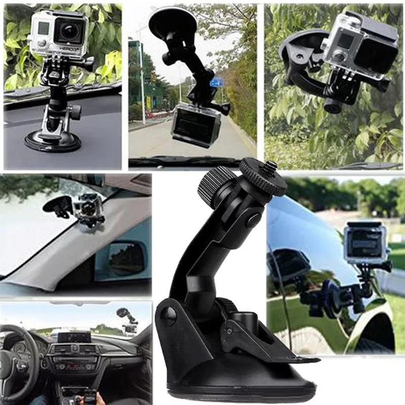 Присоска для Аксессуаров Gopro Hero 12 11 10 9 Черный 8 7 6 5 4 3 Автомобильное Крепление На Присоске для Смартфона YI 4K SJ4000 с камерой GPS