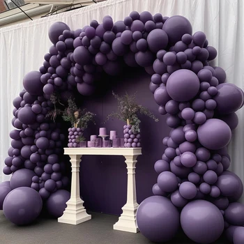 114 шт./компл. 5-дюймовые фиолетовые латексные праздничные шары для вечеринки по случаю дня рождения, воздушные шары для вечеринки по случаю дня рождения, латексные воздушные шары для вечеринки, латексные воздушные шары