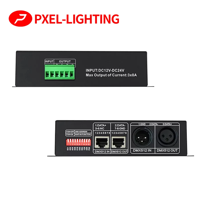 DMX декодер RGB RGBW LED 3/4 канала led DMX512 светодиодные ленты Контроллер для RGB, 3CH 4CH * 8A DMX-PWM RGBW Light DC12-24V