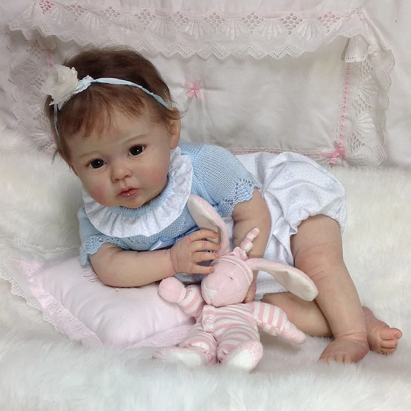 60 см Возрожденная силиконовая кукла Подарок для девочки Baby Reborn 3D Краска Кожа с мягкой подкладкой для новорожденных Baby Reborn