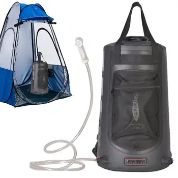 20-литровая сумка для купания на открытом воздухе, Солнечная сумка для душа для походов, кемпинга, Портативная сумка для хранения воды для купания, Шланг, Переключаемая Насадка для душа