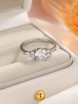 2023 Модное новое кольцо из чистого серебра 925 пробы с сердечками и стрелами, кольцо с цирконием с простым классическим дизайном в качестве кольца для предложения