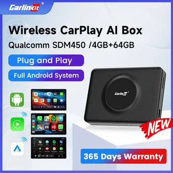 2024 Carlinkit Carplay Android Auto Wireless Adapter 8-Ядерный Телевизор Android Box Auto Video Gps 64GB Carplay Adapter Для Netflix Iptv