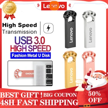 2024 НОВЫЙ оригинальный LENOVO Mini U Disk Флэш-накопитель Pen Drive 3.0 Высокоскоростной металлический USB 3.1 SSD Флеш-накопитель большой емкости Оптом