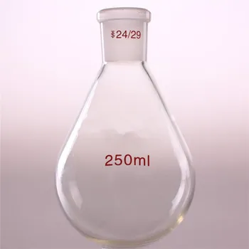 250 мл 24/29 Высококачественная колба в форме баклажана Лабораторный стакан для испарительной дистилляции С высоким содержанием боросиликата Лабораторные принадлежности