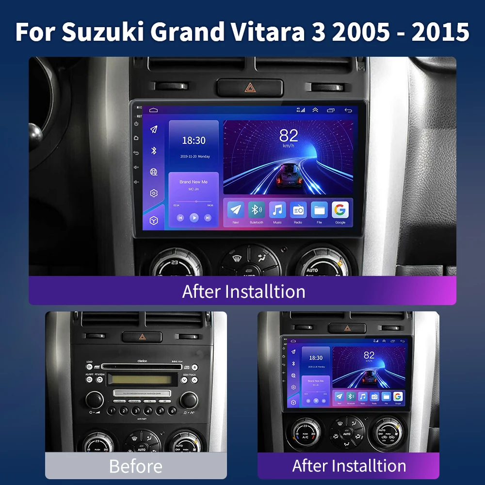 Для Suzuki Grand Vitara 3 2005-2015 Автомобильный радиоприемник Мультимедийный видеоплеер Навигация GPS Android 13 Автомагнитола