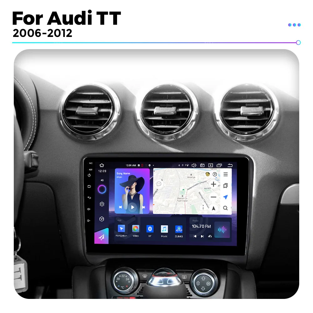 NF Android 13 Автомагнитола Automotivo Головное Устройство Для Audi TT MK2 8J 2006-2014 Мультимедийный Плеер GPS КАРТА Navi Для Carplay Android Auto