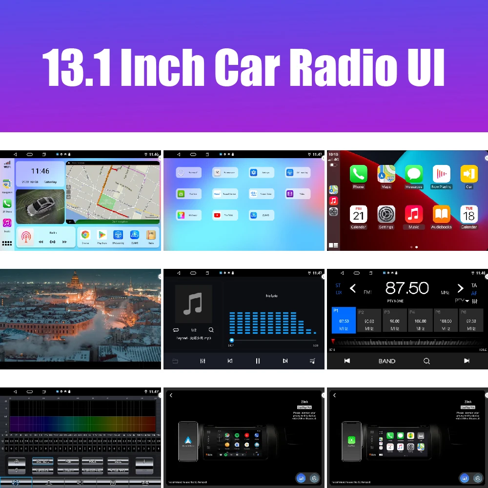 13,1-дюймовое автомобильное радио для Nissan Sunny 2006-2013 Автомобильный DVD GPS Навигация Стерео Carplay 2 Din Центральная мультимедиа Android Auto