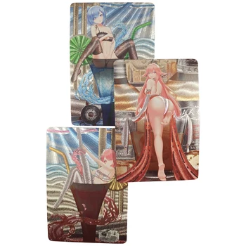 3 шт./компл. Флэш-карты Rem Ram Genshin Girls Yae Miko ACG Kawaii Classic Anime Game Collection Card Подарочные Игрушки