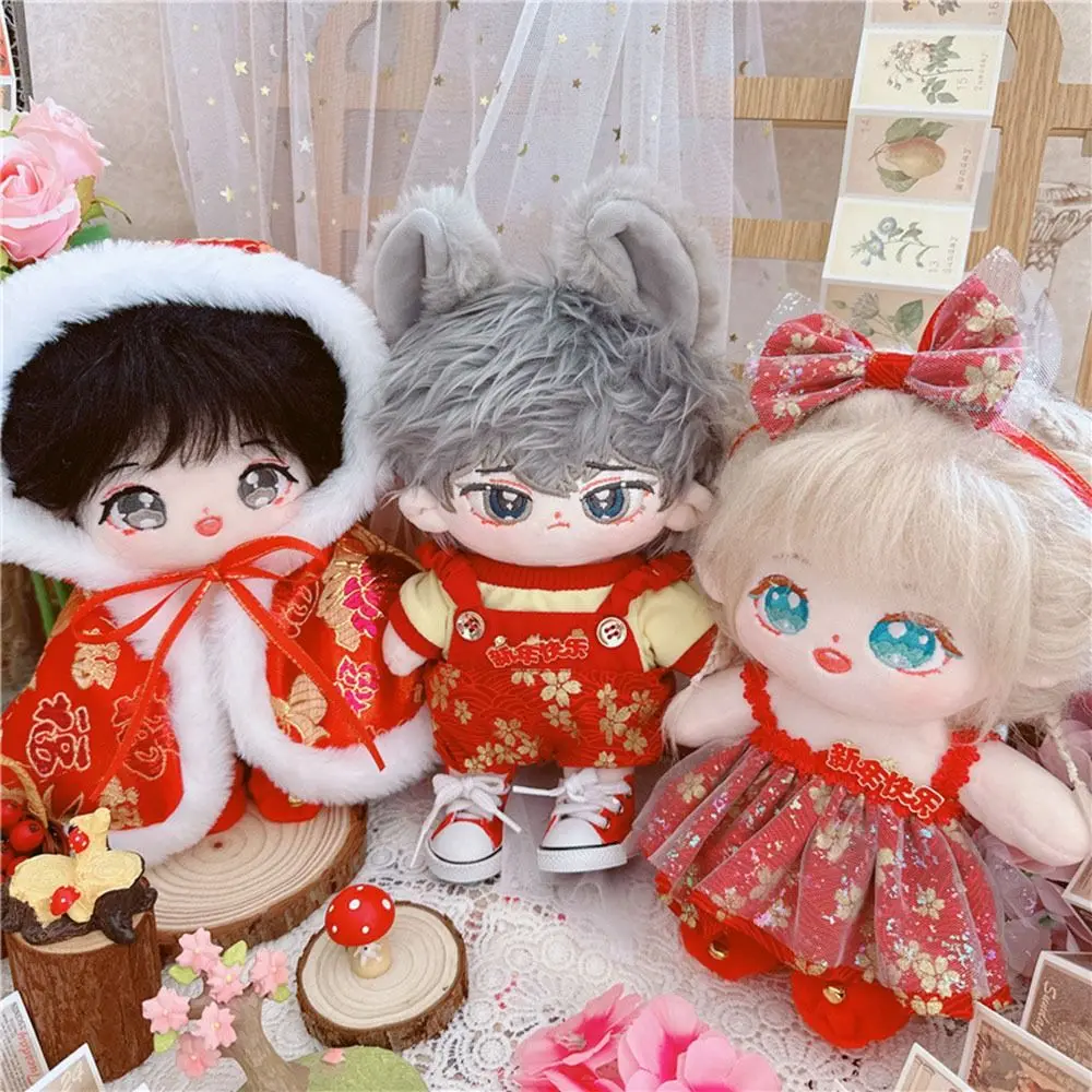Новая кукольная одежда Новогодняя Красная футболка, костюм с юбкой, зимний плащ, пальто, обувь для куклы-идола длиной 20 см, аксессуары для одежды, игрушки
