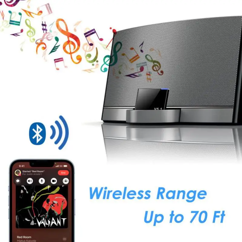 2023 Новый I-WAVE 30-Контактный Аудиоприемник Bluetooth 5.1 A2DP Музыкальный Мини-Беспроводной Адаптер Для iPhone iPod С 30-Контактным Разъемом Аналоговый Динамик