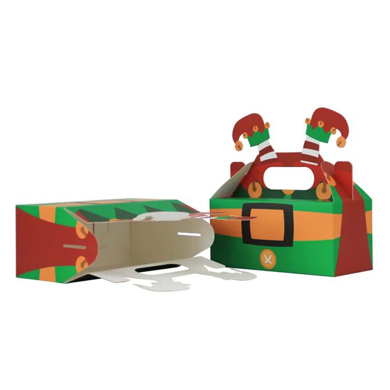 4шт Счастливого Рождества Коробка Конфет Милый Санта Клаус Лось Печенье Подарки Торт Упаковочная Коробка Для Рождества Новогодняя Вечеринка Декор Xmas Navidad
