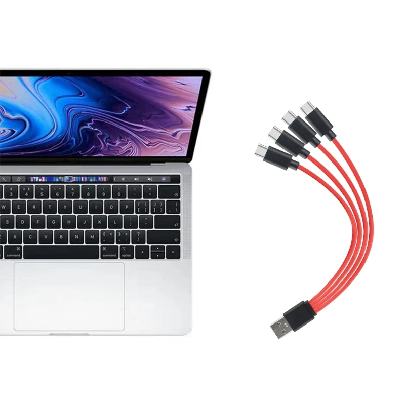 4-портовый ноутбук-планшет 4 в 1 для преобразования проводного шнура Type-C, прочный Кабельный разъем, Разветвитель для быстрой зарядки U-диска