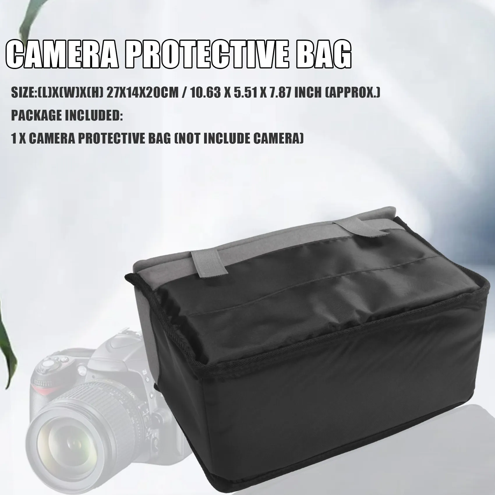 Мягкая защитная сумка-вкладыш для зеркальной камеры, объектива и аксессуаров черного цвета