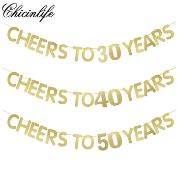Chicinlife 1 комплект Поздравляем 30-х 40-х 50-х 60-летний баннер Украшение вечеринки по случаю Дня рождения для взрослых Баннеры с Днем рождения Принадлежности