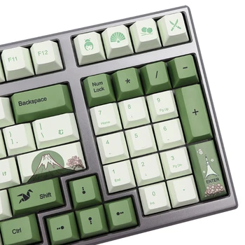 DIY Клавиатура 127 для ключей Keycaps Set OEM Matcha PBT Dye Subb для Cherry MX Switc