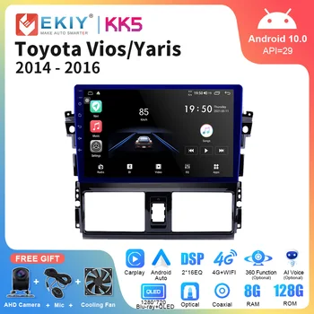 EKIY KK5 Android 10 Автомобильный Радиоприемник Стерео Carplay Для Toyota Vios/Yaris 2013 2014 2015 2016 Мультимедийный Плеер GPS Автомагнитола Головное Устройство