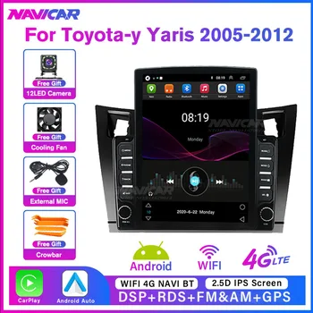 GPS-навигация 2Din Android10.0 Автомагнитола для Toyota-y Yaris 2005-2012 Автомобильный стереоприемник Carplay Bluetooth Мультимедийный плеер