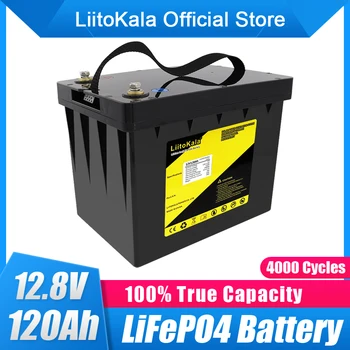 LiitoKala 12V 120AH LiFePO4 Аккумулятор 12,8 V 4s литиевая батарея 4000 Циклов Для Аккумуляторов CATL Не 120Ah Для Кемперов RV Golf Cart
