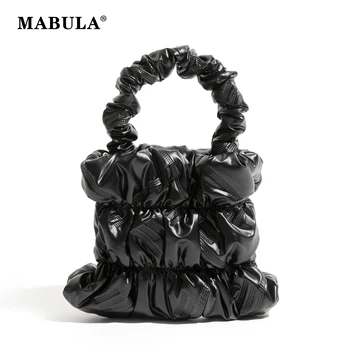 MABULA Уникальная женская сумка-тоут с плиссированной подкладкой из пуховика, легкая портативная женская сумочка, простой маленький кошелек для телефона