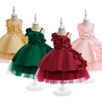 MQATZ/ Детская одежда для девочек-цветочниц, детская принцесса, вечеринка, выпускной, бант, Розовое Свадебное Летнее платье подружки невесты, Зеленое бальное платье