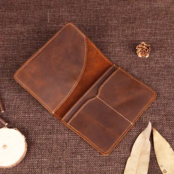 Nesitu Винтажная натуральная кожа с толстым верхом, прочная Женская Мужская обложка для паспорта, кошелек, держатель кредитной карты M2165