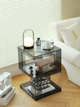 Nordic light роскошный креативный акриловый столик на краю дивана, современный и простой небольшой бытовой угловой столик, прикроватный столик в спальне