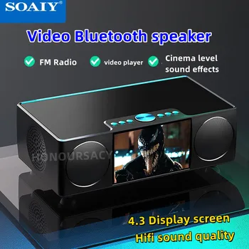 S99 SOAIY Мощный Bluetooth-динамик Высококлассная Атмосферная Беспроводная Bluetooth-колонка Для фильмов с экраном И часовым сабвуфером
