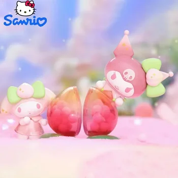 Sanrio Vitality Серия Peach Paradise Коробка для штор ПВХ Фигурка Hello Kitty Cinnamoroll, коллекционные игрушки Kawaii для девочек, Рождество