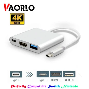 USB C Type-c-HDMI-совместимый Адаптер-Конвертер 3в1 1080P 4k TV Digital Video Converter Сменная Док-станция Для Nintendo Switch