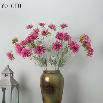 YO CHO Новые искусственные цветы, 3 головки, имитация хризантемы из крабовых лап, Свадебный декор, домашний декор, шелковый цветок, искусственные цветы