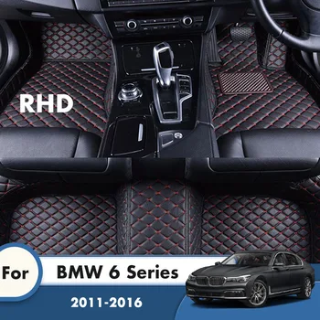 Автомобильные коврики RHD для BMW 6 серии 2016 2015 2014 2013 2012 2011 Кожаные ковры на заказ Автомобильные Аксессуары Внутренние накладки для ног