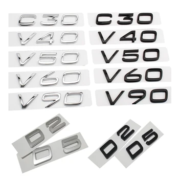 Автомобильный 3D ABS Задний багажник Буквы алфавита Логотип Значок Эмблема Наклейки для укладки Volvo C30 V40 V50 V60 V90 Аксессуары