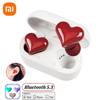 Беспроводные наушники Xiaomi в форме сердца TWS Наушники Bluetooth Совместимые наушники Женские модные игровые наушники Girl Famale