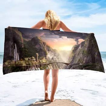 Волшебный мир Пляжное полотенце из микрофибры, пляжное полотенце без песка, складное дорожное пляжное полотенце, защищающее от песка, быстросохнущие пляжные полотенца для взрослых