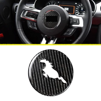 Декоративная наклейка на рулевое колесо в салоне автомобиля для Ford Mustang 2015 2016 2017 2018 2019 2020 Аксессуары из углеродного волокна
