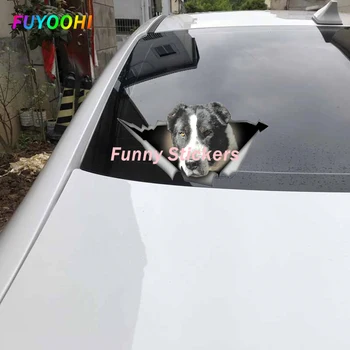 Забавные наклейки FUYOOHI, привлекающая внимание черно-белая наклейка для собаки Алабай - идеальный автомобильный аксессуар