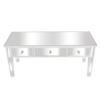 Зеркало FCH журнальный столик с тремя выдвижными ящиками, торцевой столик, деревянный стол, серебряные прямые ножки