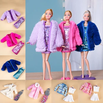 Зимнее пальто в этническом стиле для 30-сантиметровой куклы, одежда, костюм, аксессуары для кукол 11,5 дюймов, игрушки-одевалки для девочек