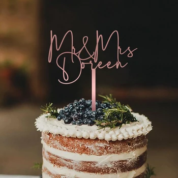 Индивидуальные акриловые топперы для свадебного торта Mr и Mrs, уникальное украшение для душа на день рождения, годовщину, подарок для душа невесты