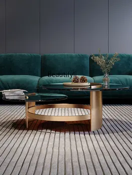 Итальянский минималистичный журнальный столик Мебель для гостиной Nordic Villa Размер круглого комбинированного журнального столика