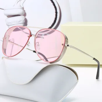 Классические солнцезащитные очки в готическом стиле Стимпанк, женские, мужские, Фирменный дизайн, Винтажные Солнцезащитные очки в квадратной металлической оправе, женские, мужские, высокое качество UV400