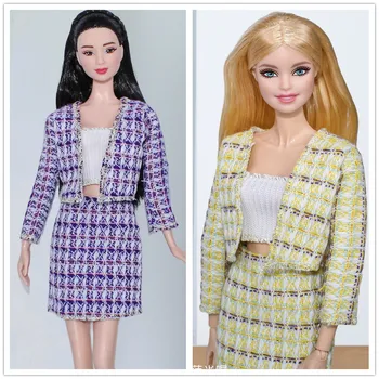 Комплект одежды / фиолетовое сетчатое пальто + топ + юбка / 30 см кукольная одежда женский костюм осенняя одежда для 1/6 Xinyi FR ST Куклы Барби