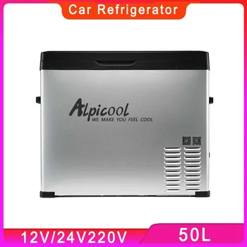 Компрессорный холодильник Alpicool 50 л, компрессор 12V 24V, портативный охладитель, автомобильный холодильник 220V для дома, для улицы, для автомобиля, для грузовика
