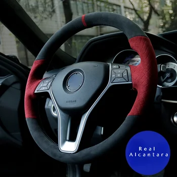 Крышка Рулевого Колеса с Оплеткой из натуральной Алькантары для Mercedes Benz A45 AMG W176 C63 W204 CLA C117 CLS 63 S-Модель 2011-2016