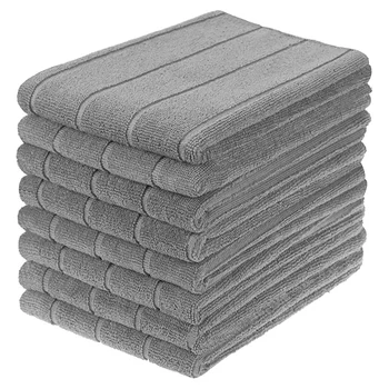 Кухонные полотенца из микрофибры - мягкие, сверхвпитывающие кухонные полотенца без ворса - 8 упаковок, которые можно стирать.