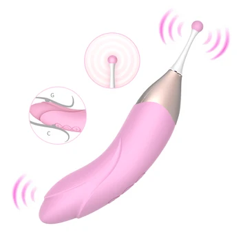 Массаж влагалища, мощная секс-игрушка для женщин, Двухголовочный фаллоимитатор с точкой G, Вибратор для стимуляции сосков клитора высокой частоты